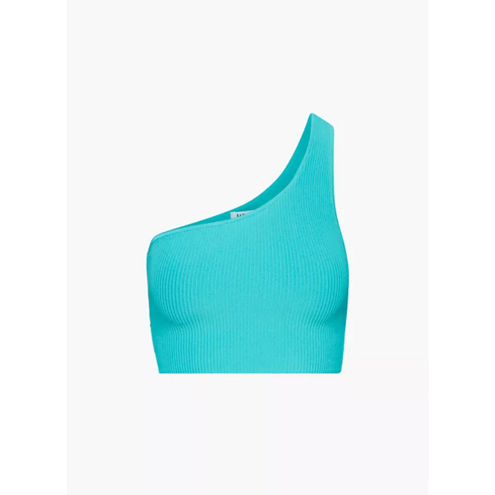Aritzia Babaton SCULPT KNIT ONE-SHOULDER CROPPED TANK in Blue
